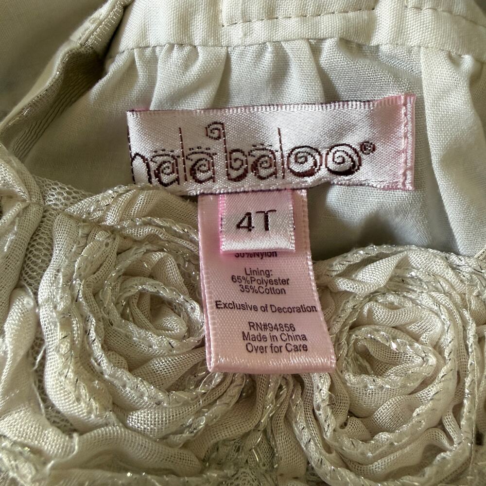 HALABALOO Silver Shimmery Rosette Girl's Party Dress | 4T - Picture 6 of 7